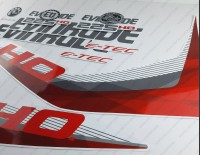 Evinrude 225HP E-tec HO 2011-2014 White Cowl Outboard Decal Kit Evinrude 225HP E-tec HO 2011-2014 White Cowl Outboard Decal Kit